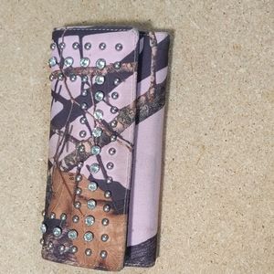 Pink camo wallet